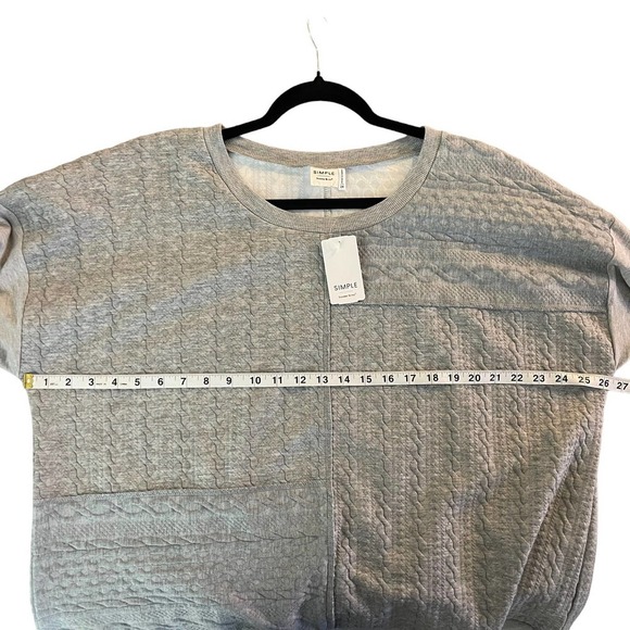 NWT Simple By Suzanne Betro Heather Gray Cable Knit Sweatshirt 2XL - Picture 6 of 14